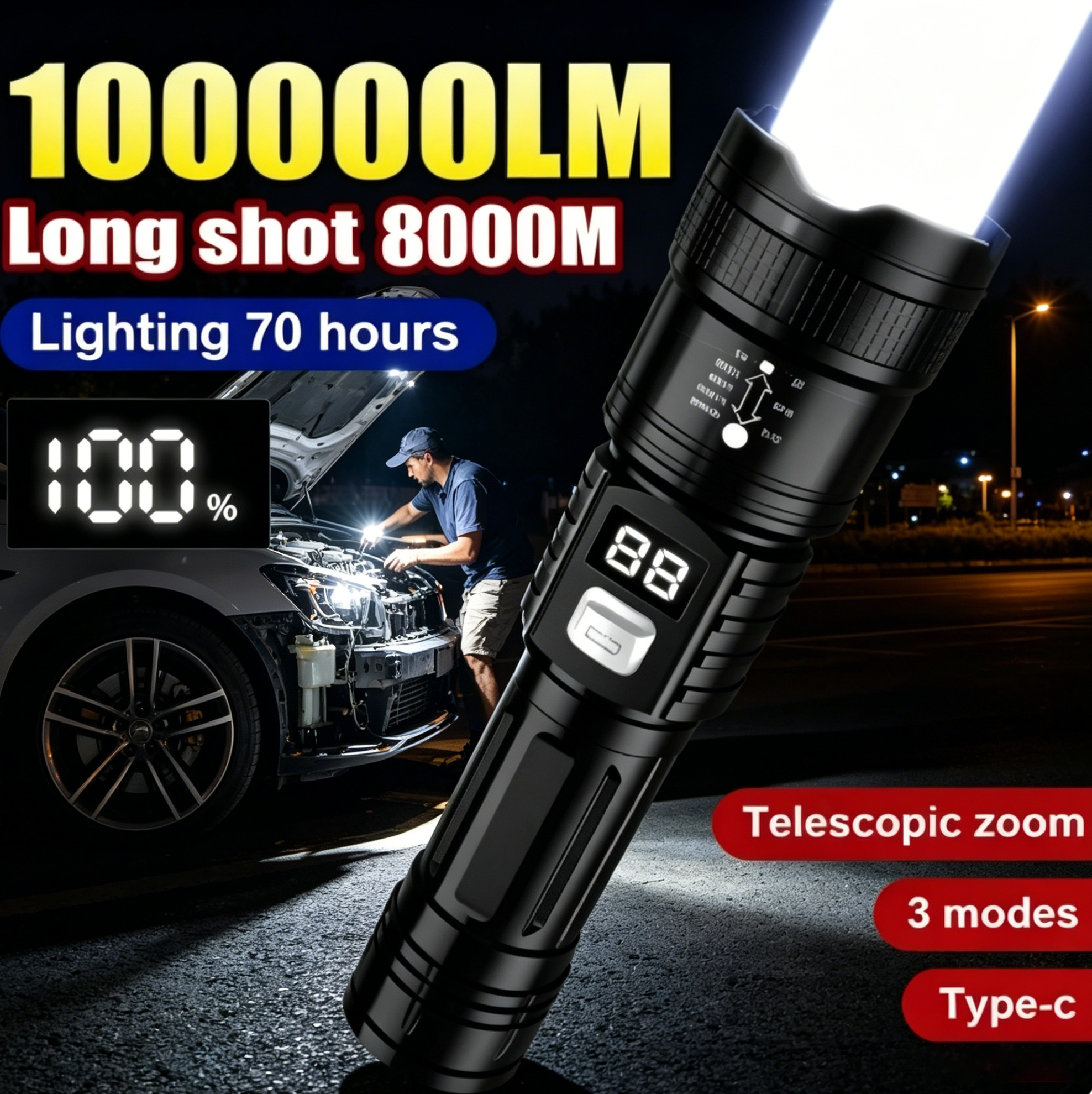Rechargeable LED Flashlight 10 – Fishing Light recenzja i cena