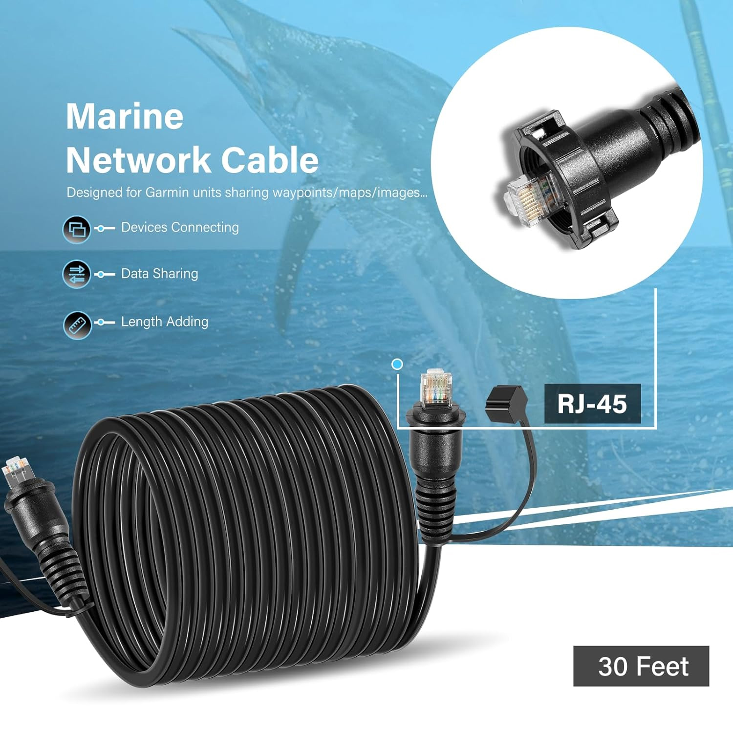 30 Foot Marine Network Cable f – Fish Finder Cable recenzja i cena